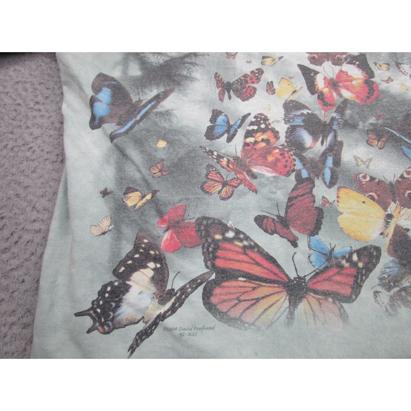 Vintage VINTAGE David Penfound Butterfly Shirt Adult XL Green Graphic Tee 2000s Nature Forest Psychedelic Mens Size US L / EU 52-54 / 3 - 3 Thumbnail