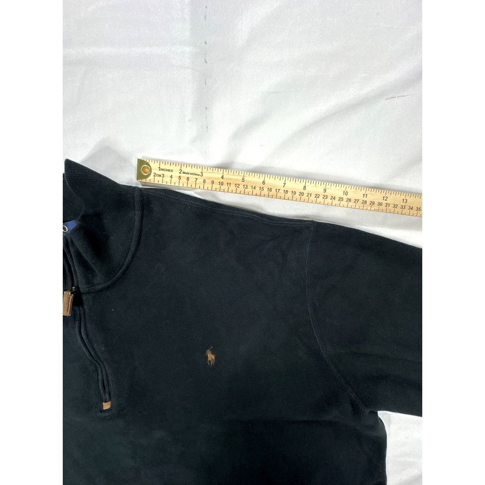 Ralph Lauren VINTAGE Ralph Lauren Polo Men's 3XB 1/4 Zip Sweatshirt Big & Tall Black Cotton Knit Logo Embroidered Pony 1/4 Zip Mens Size US XXL / EU 58 / 5 - 4 Thumbnail