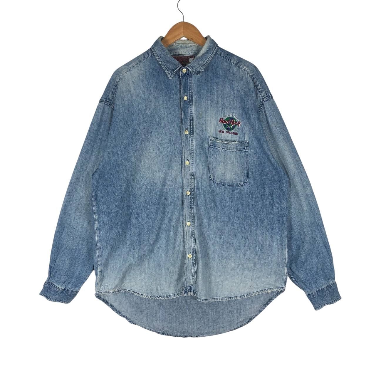 Hard Rock Cafe Vintage Hard Rock Cafe Denim Shirt Size XL / US 12-14 / IT 48-50 - 1 Thumbnail