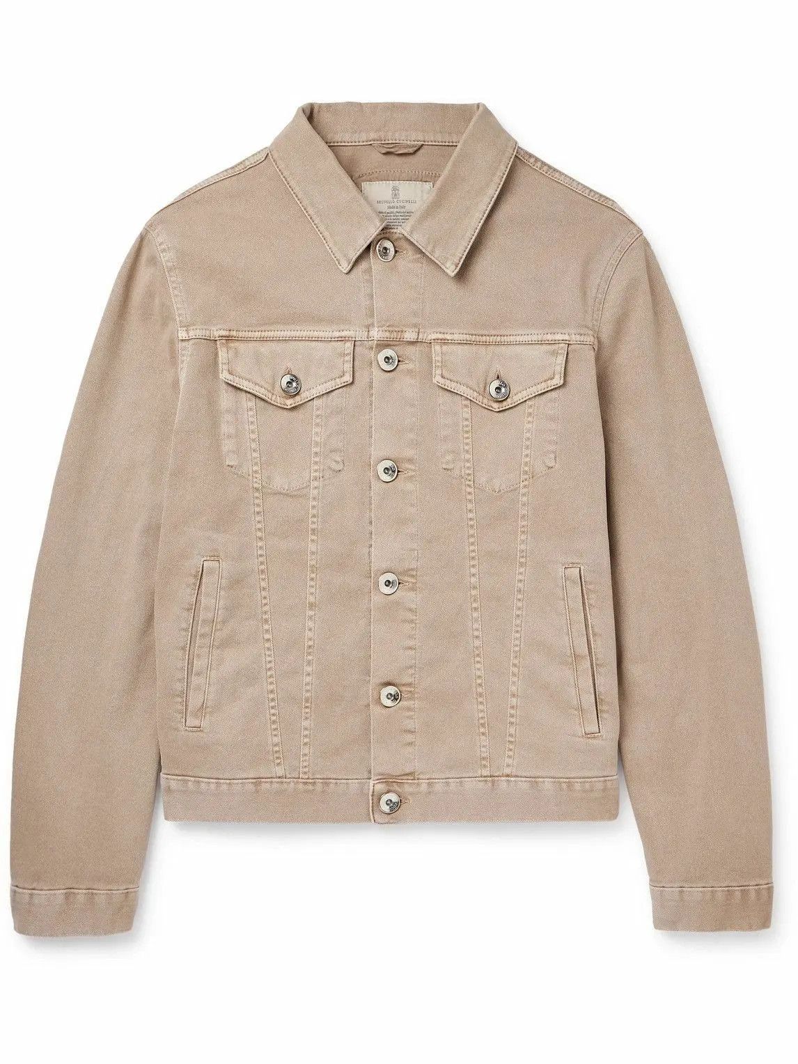 Brunello Cucinelli o1mle0725 Denim Jacket in Neutrals Size US M / EU 48-50 / 2 - 1 Thumbnail