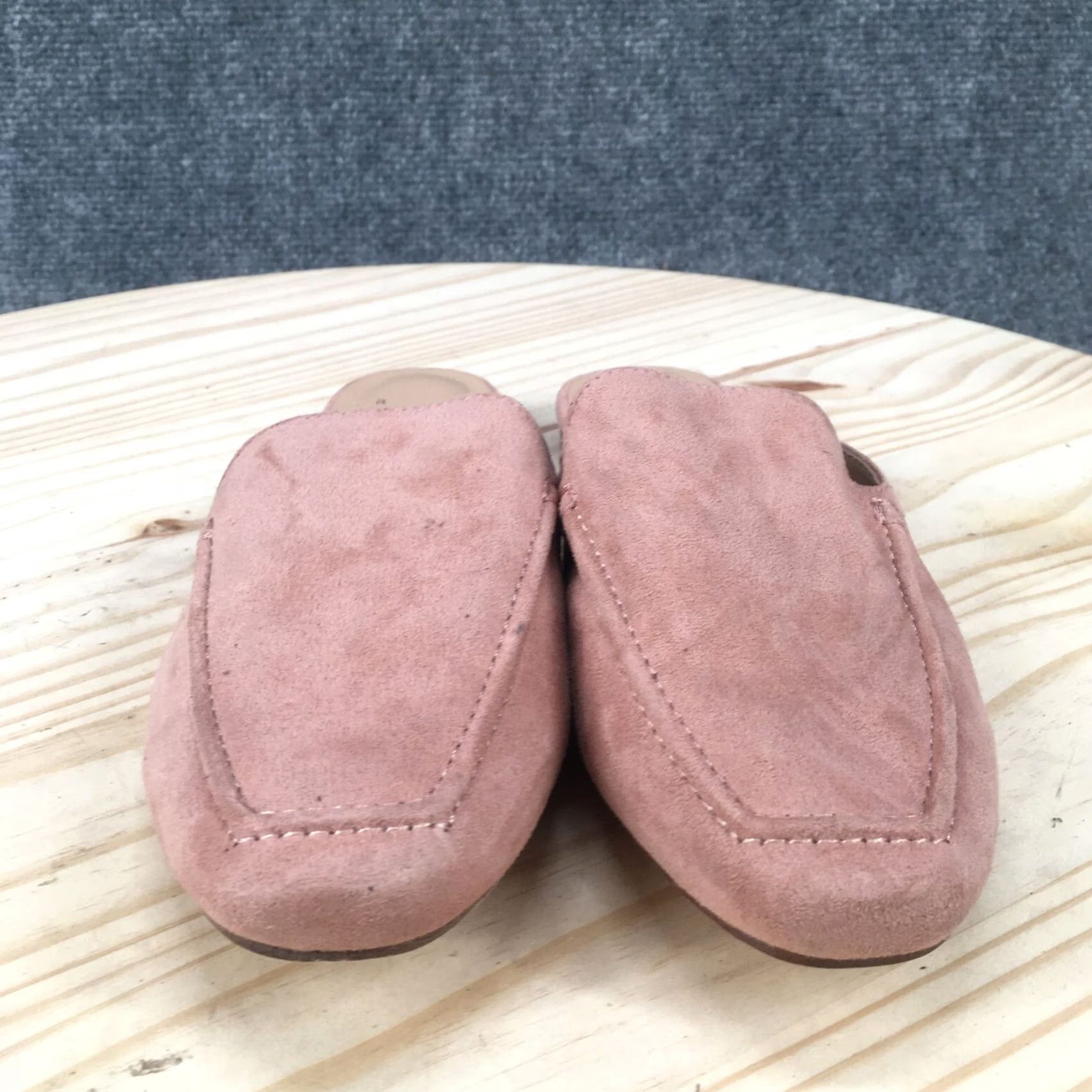 Vintage A New Day Mules Womens 6 Mabel Slip On Pink Suede Square Toe Casual Flats Size US 6 / IT 36 - 4 Thumbnail