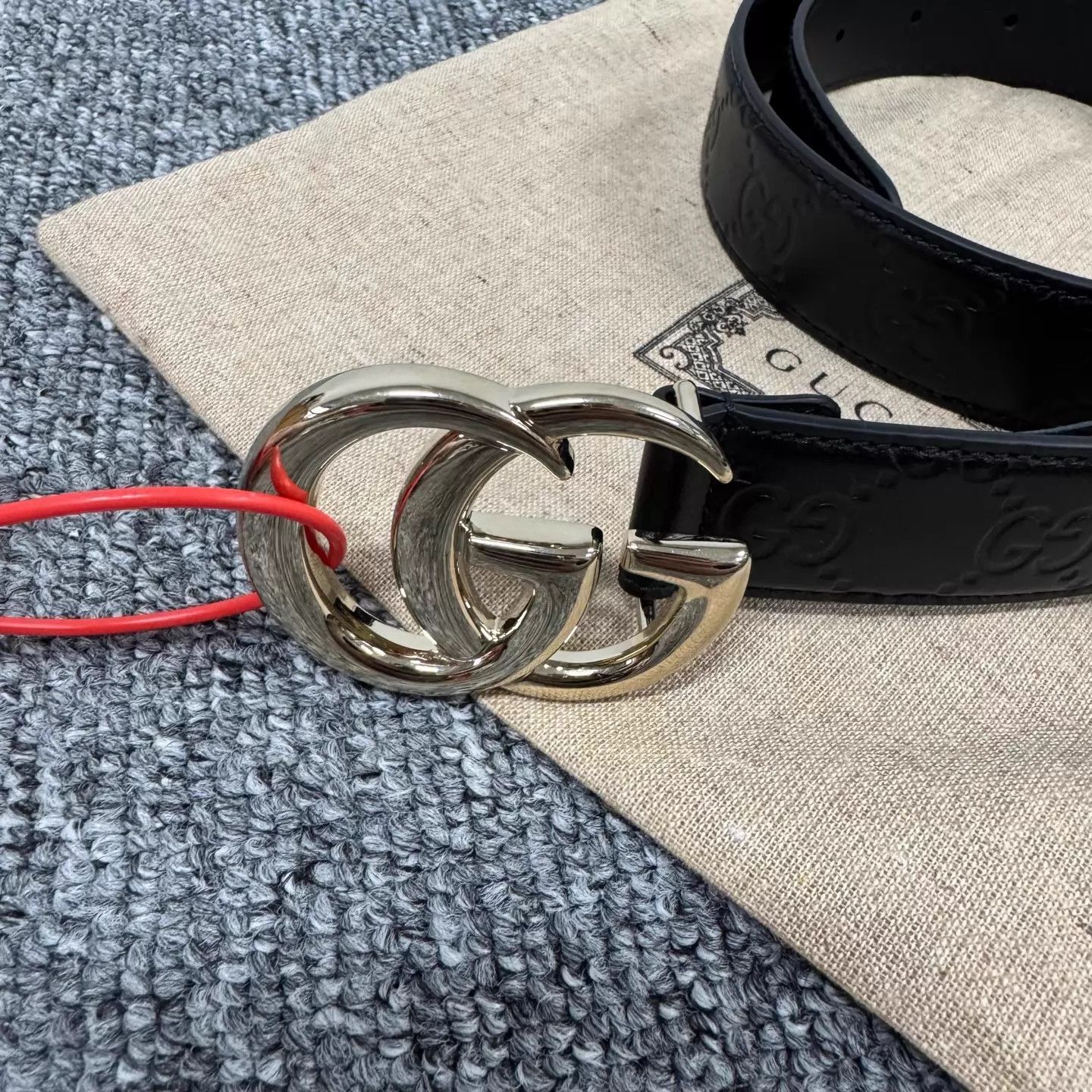 Gucci Gucci Double G Buckle & Embossed Belt 99 New 75/30 Size ONE SIZE - 2 Thumbnail