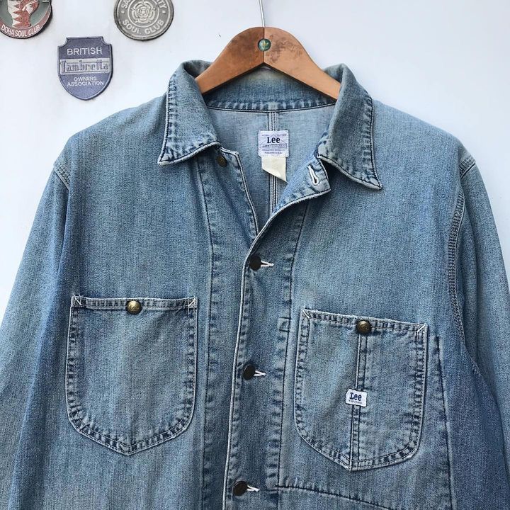 Lee × Vintage Vintage Lee Chore Jacket denim blue jeans Sanforized Coveral Size US L / EU 52-54 / 3 - 2 Thumbnail