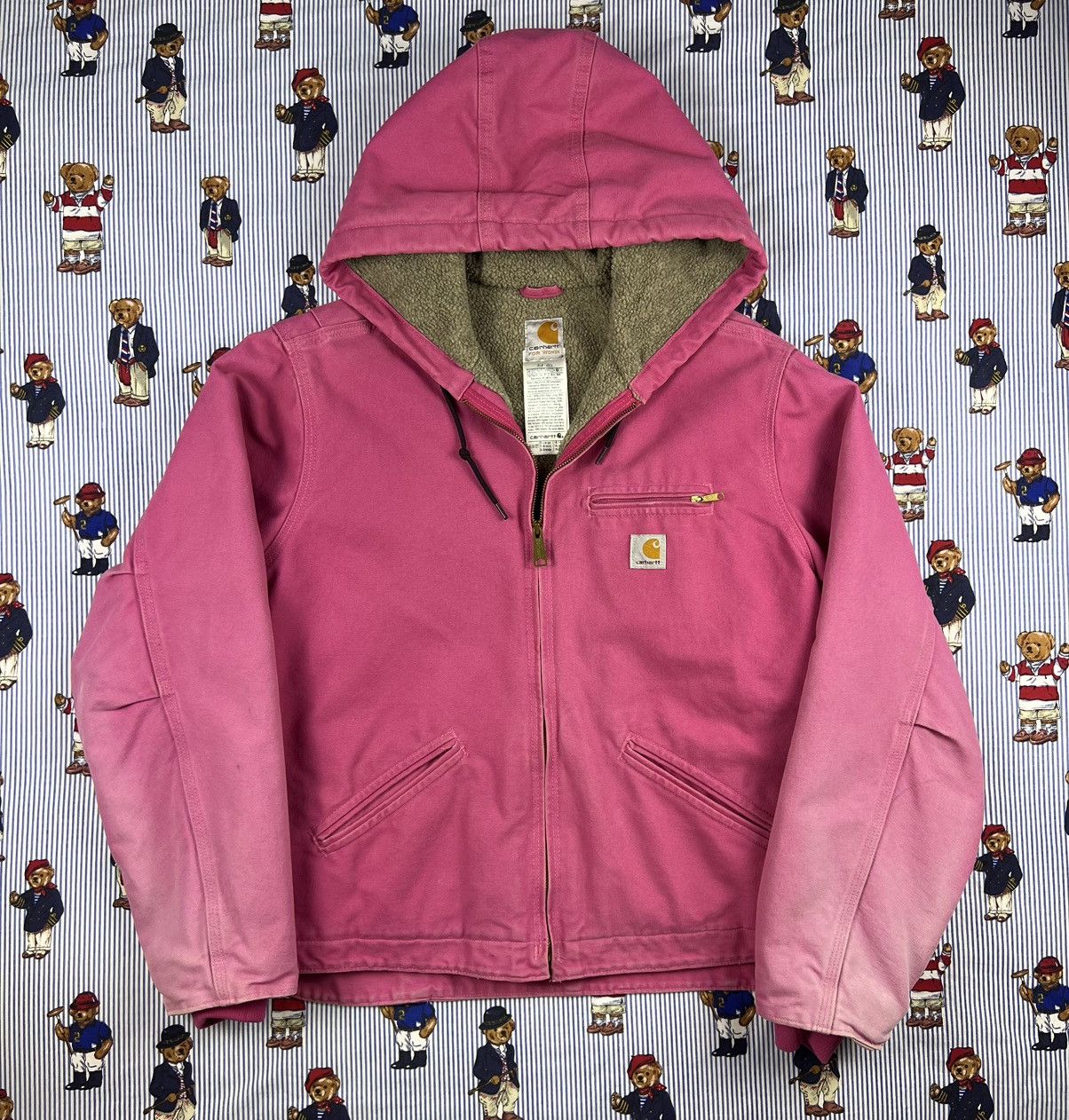 Vintage VTG Y2K Carhartt Women’s 2024 Pink Hooded Work Jacket Detroit Jacket