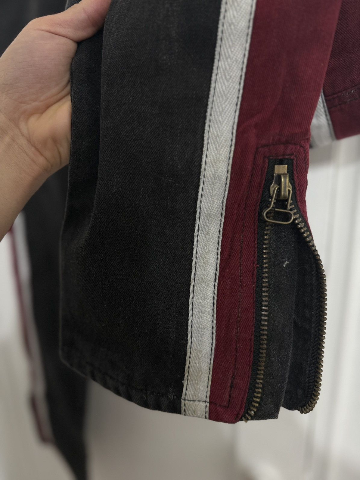 Balmain F/W10 Decarnin Striped Bikers *Grail* Size US 32 / EU 48 - 6 Thumbnail