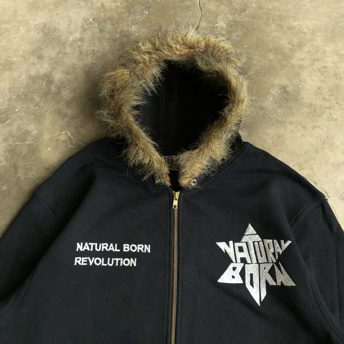 Japanese Brand 2000s Natural Born Stars Logo Fur Ziphoodie Black Lgb Size US XL / EU 56 / 4 - 3 Thumbnail