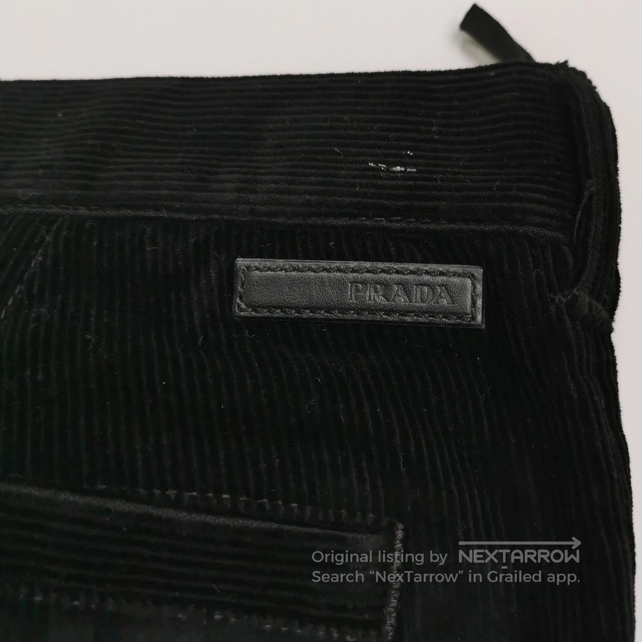 Prada Prada Logo Cotton Trousers in Black . Size 41" - 3 Thumbnail