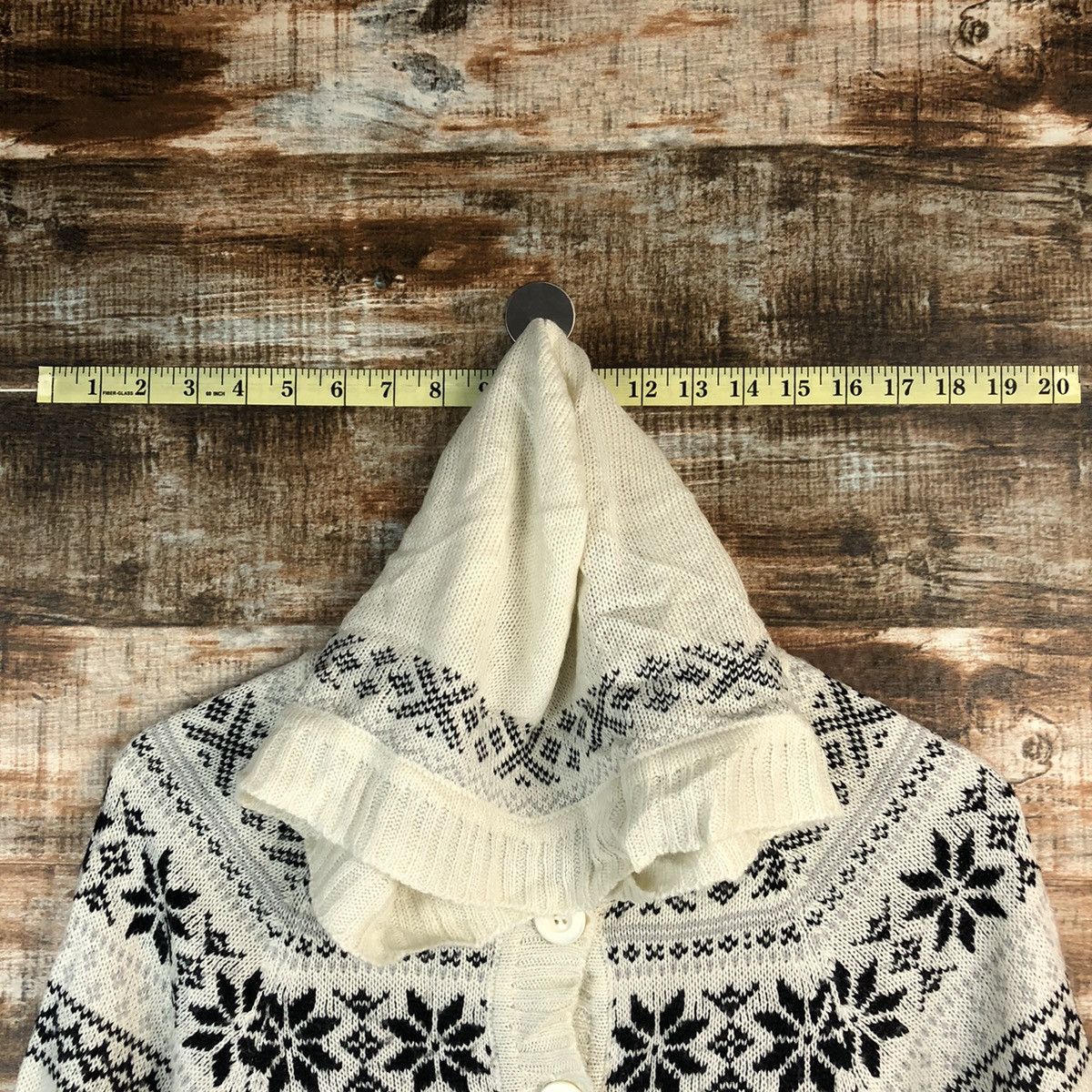 Homespun Knitwear × Japanese Brand Healthy Karen White Hoodie Capes Knitwear #A1262 Size US M / EU 48-50 / 2 - 4 Thumbnail