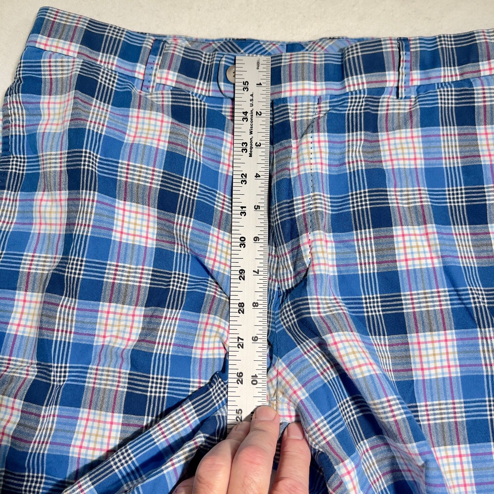 Peter Millar Peter Millar Plaid Shorts 34W Reg 100% Cotton Blue Pockets Size US 34 / EU 50 - 7 Thumbnail