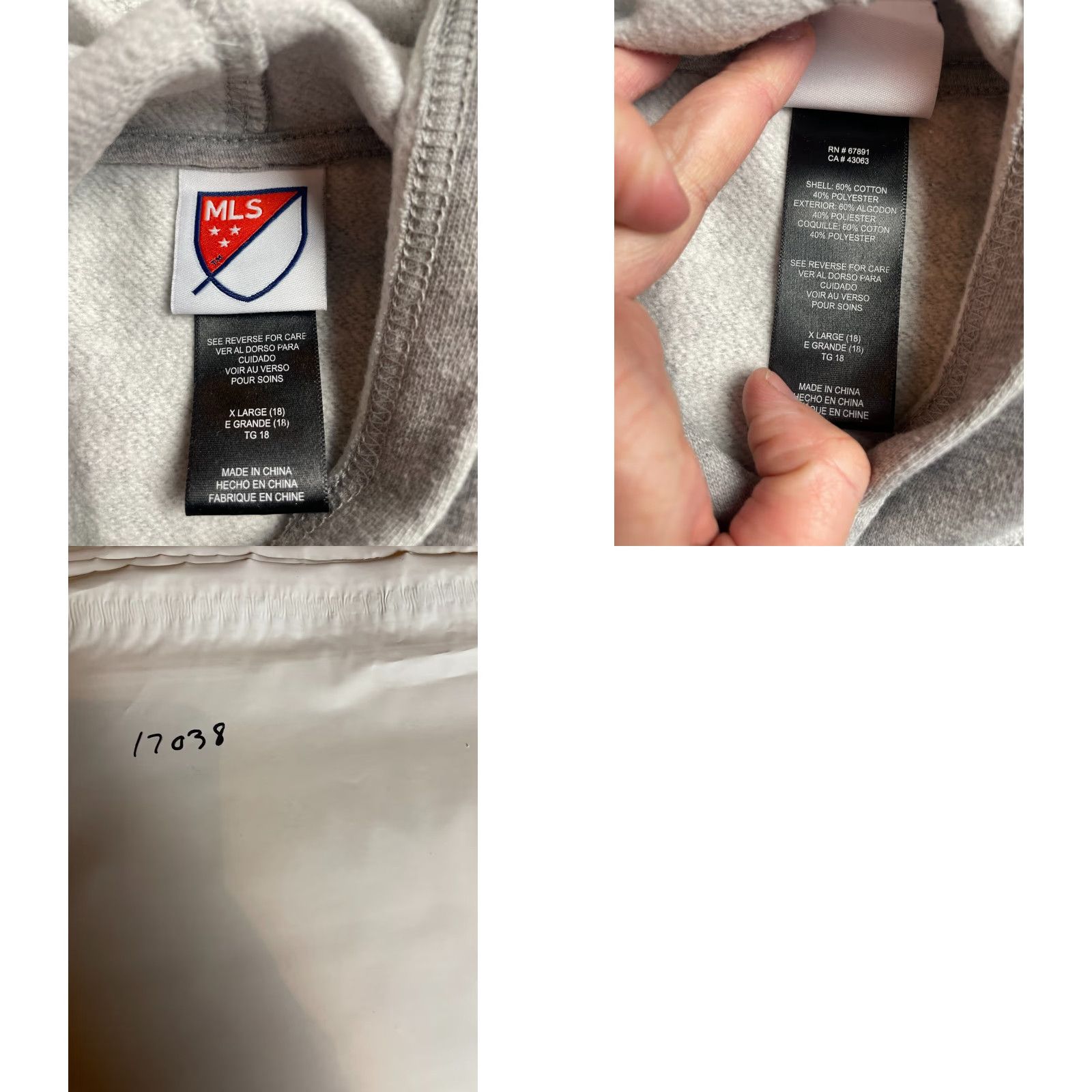 Vintage MLS Hoodie Women's Size XL Gray Soccer New York Football Club Hoodie USA Jersey? Size XL / US 12-14 / IT 48-50 - 8 Thumbnail
