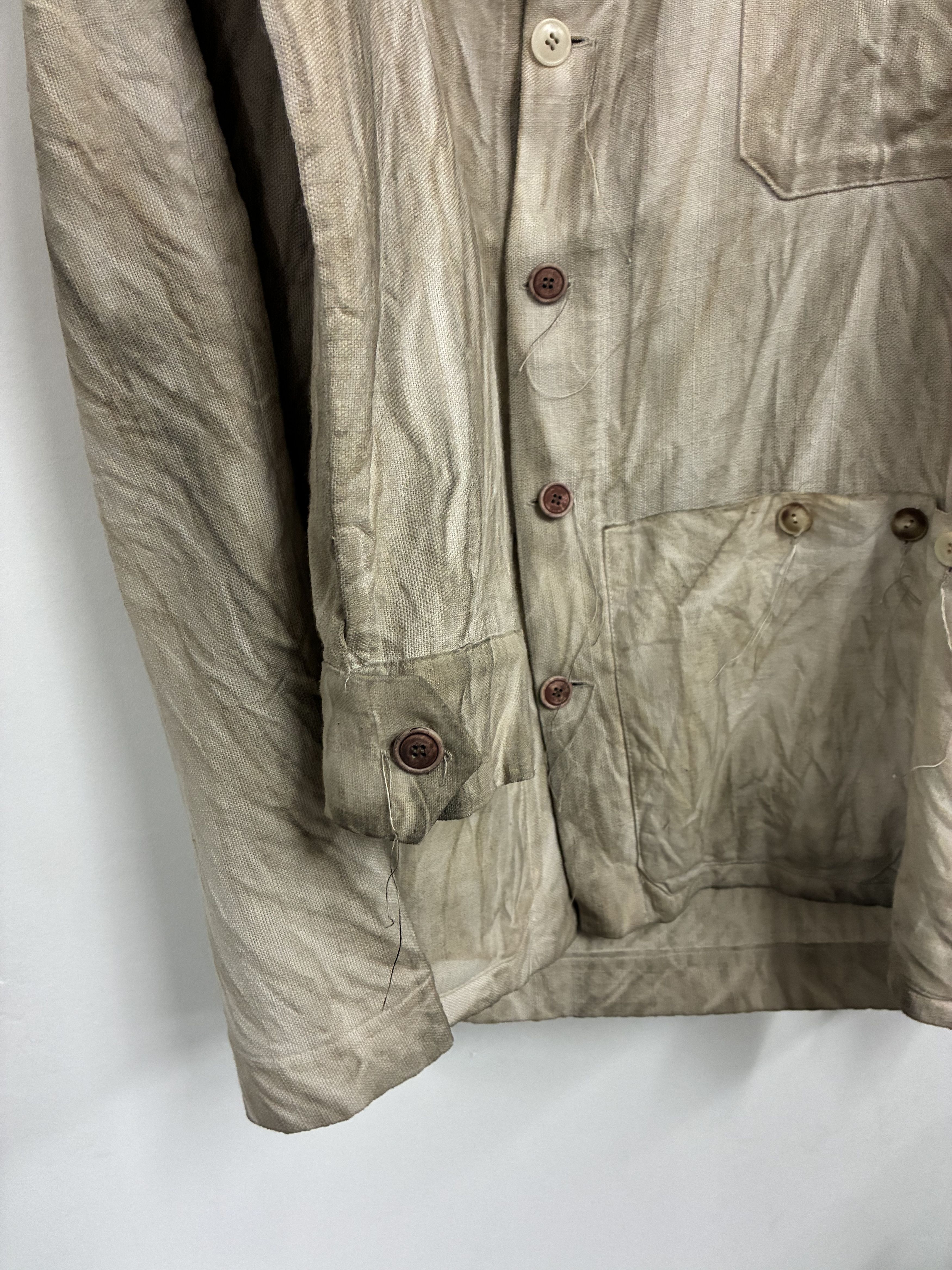 Mavranyma MAVRANYMA - Hand dyed wool linen jacket - light brown / sand Size US M / EU 48-50 / 2 - 5 Thumbnail
