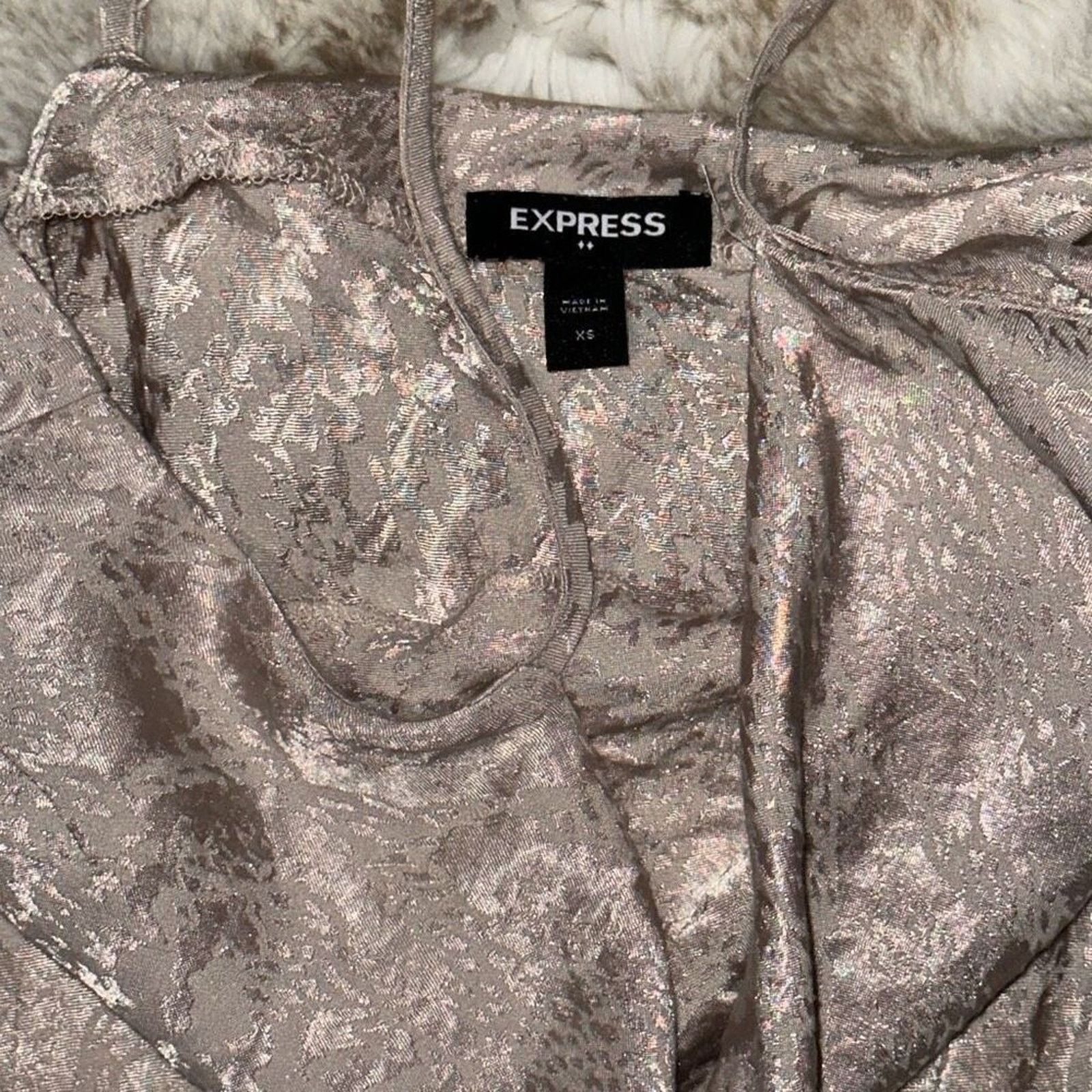 Express Express Neutral Cowl Neck Satin Midi Dress | Sz XS Size XS / US 0-2 / IT 36-38 - 4 Thumbnail