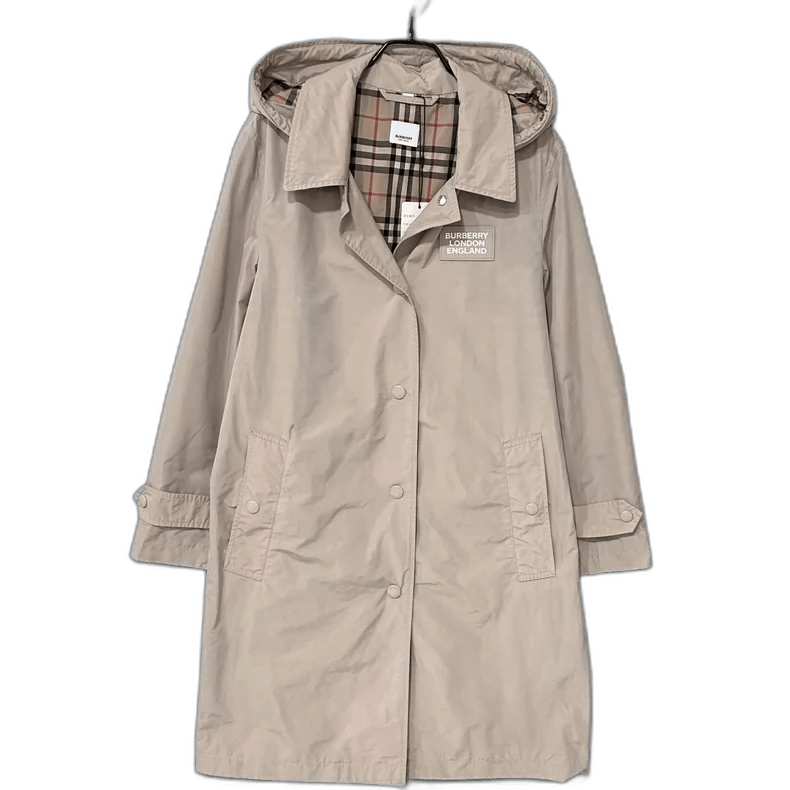 Burberry Check Lined Logo Coat