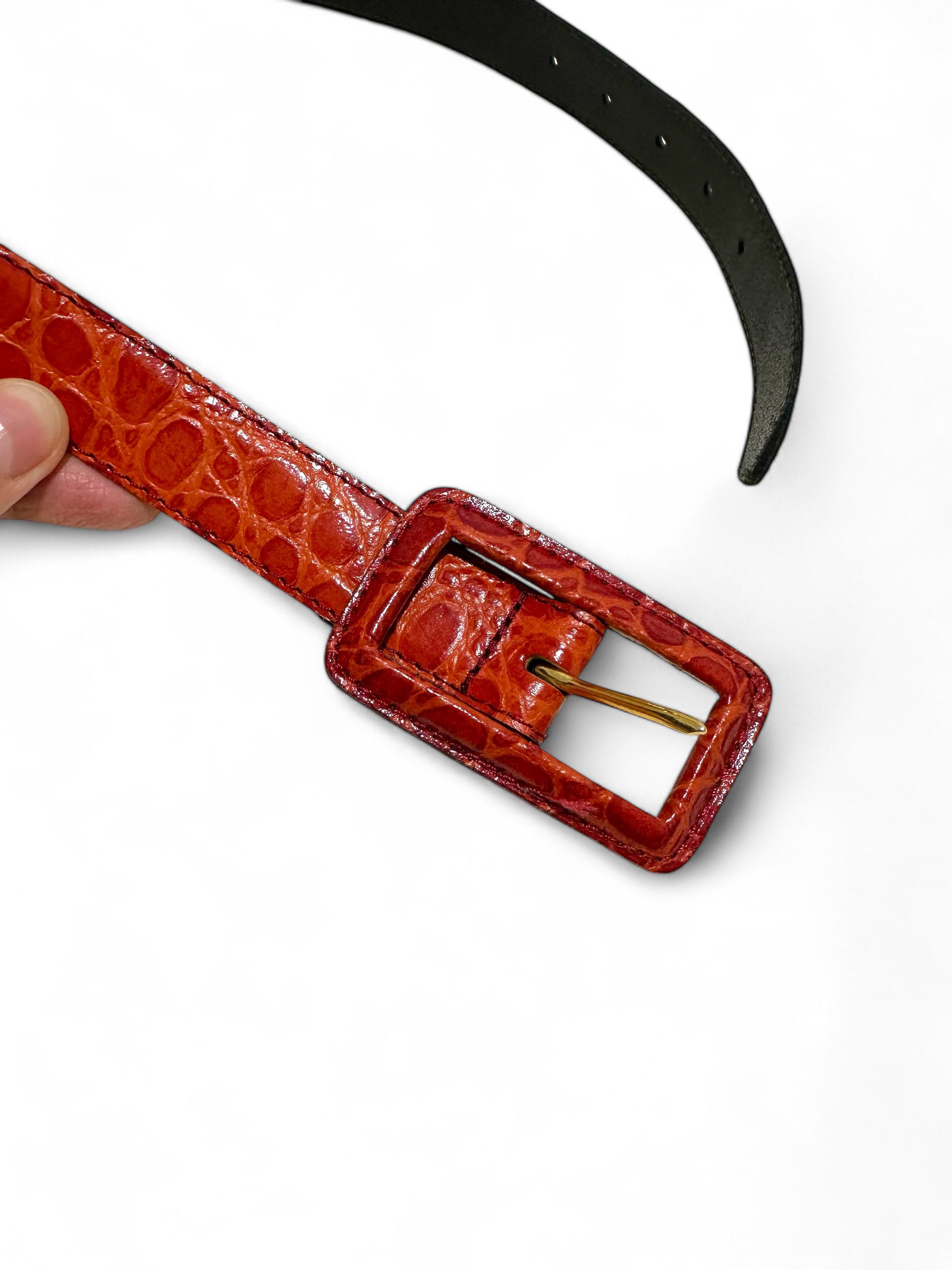 Vintage Vintage Croute de Vachette Leather Belt Made in France 30/75 Size ONE SIZE - 2 Thumbnail