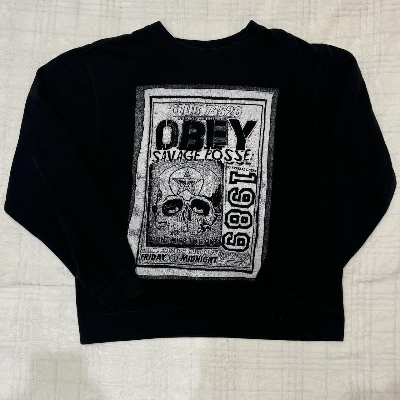 Obey Black Obey Crewneck – “Savage Posse 1989” Size US S / EU 44-46 / 1 - 1 Thumbnail