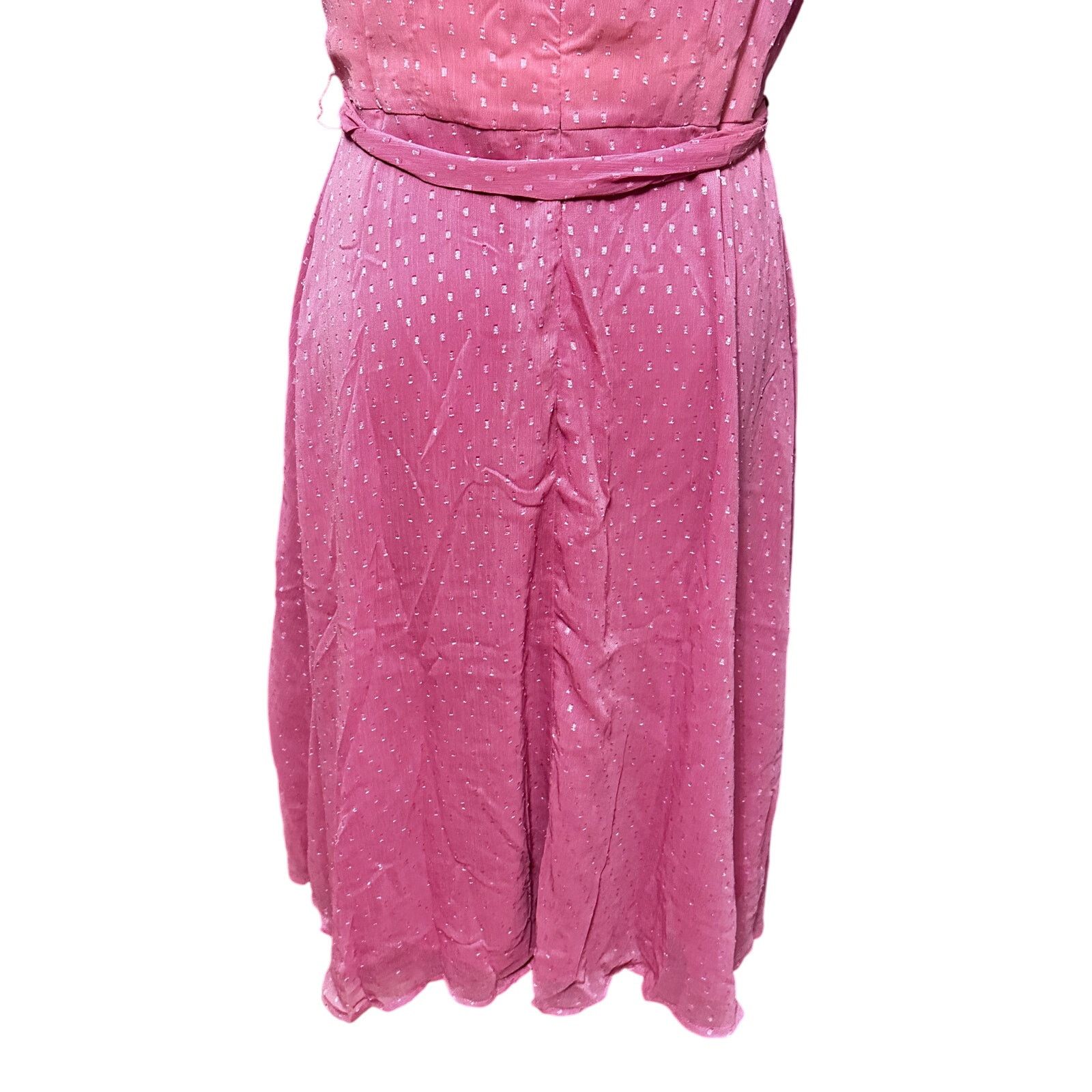 Other NY Collection Chiffon Midi Dress Ruffle Sleeves Pink LP NWT Size L / US 10 / IT 46 - 6 Thumbnail