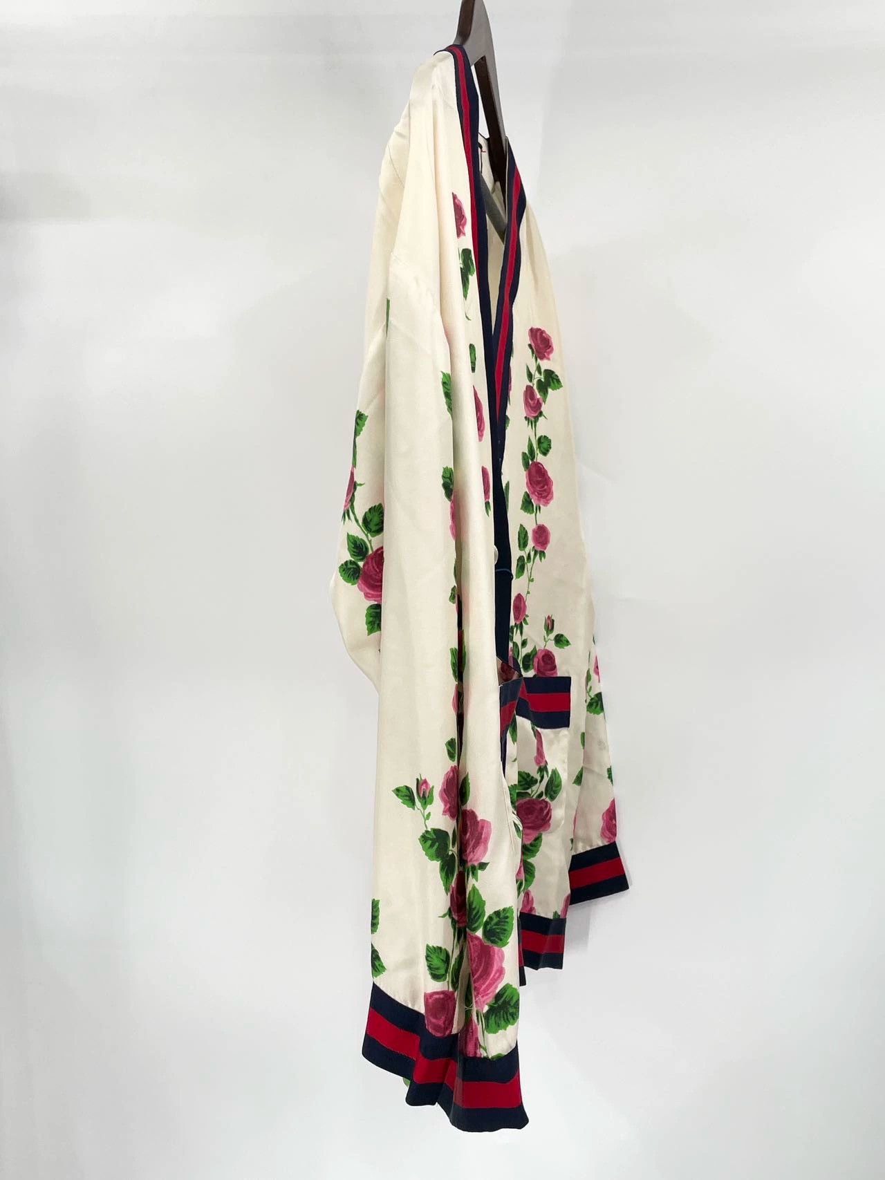 Gucci GucciRose red and blue striped mulberry silk cardigan jacke Size XS / US 0-2 / IT 36-38 - 9 Thumbnail