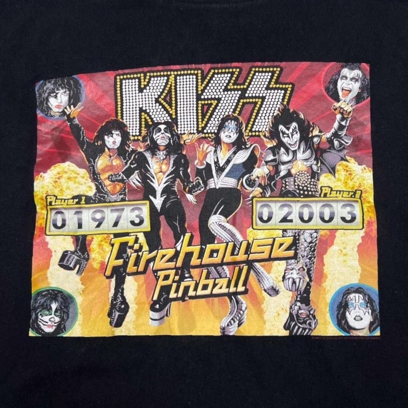 Vintage VINTAGE Tennessee River 2003 KISS Fireball Pinball Glam Metal Rock Band T-Shirt Medium Black Men Shirt M Size US M / EU 48-50 / 2 - 3 Thumbnail