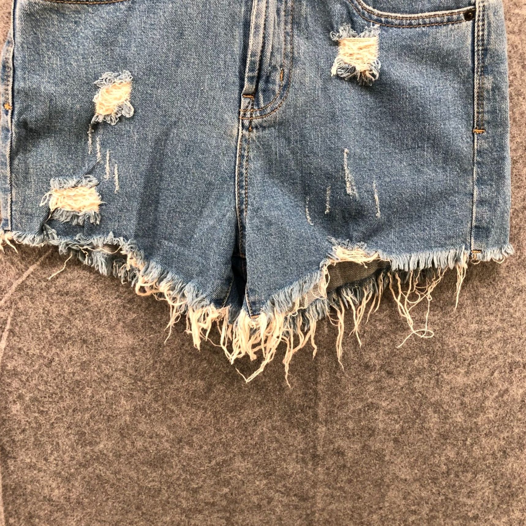 Urban Outfitters BDG High Rise Distressed Cut-Off Denim Shorts Womens 25 Blue Festival Size 42" / US 20 - 4 Thumbnail
