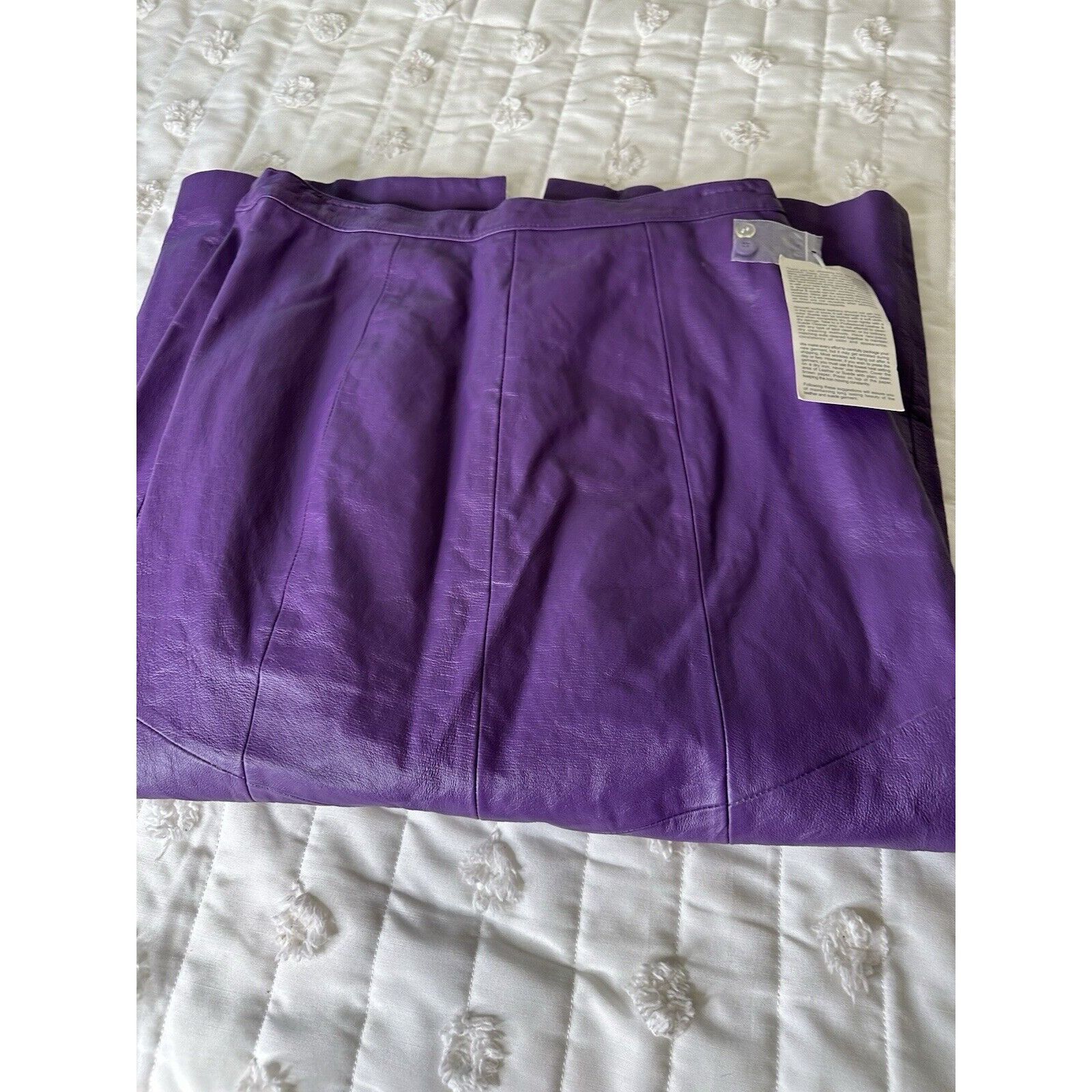 Vintage VTG 80s 90s Leather Woman’s M/L Elastic Waist Skirt Long Pen Size 32" / US 10 / IT 46 - 17 Thumbnail