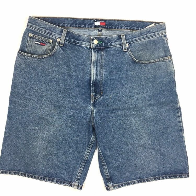 90's Blue Jeans DEMIN FLAG Logo HIP HOP Streetwear Shorts
