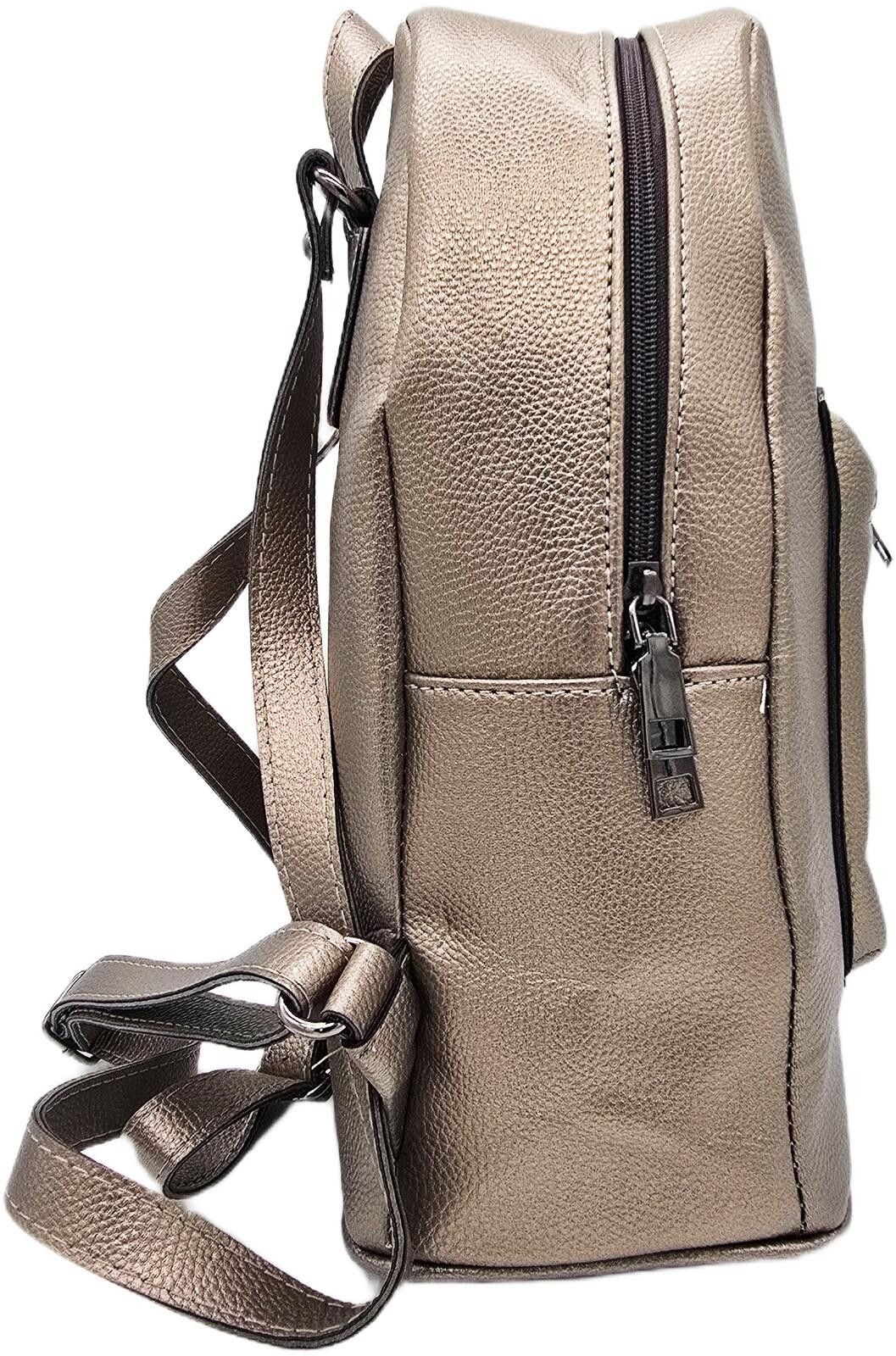 Other Metallic Taupe Backpack with Front Zipper Pocket Size ONE SIZE - 6 Thumbnail