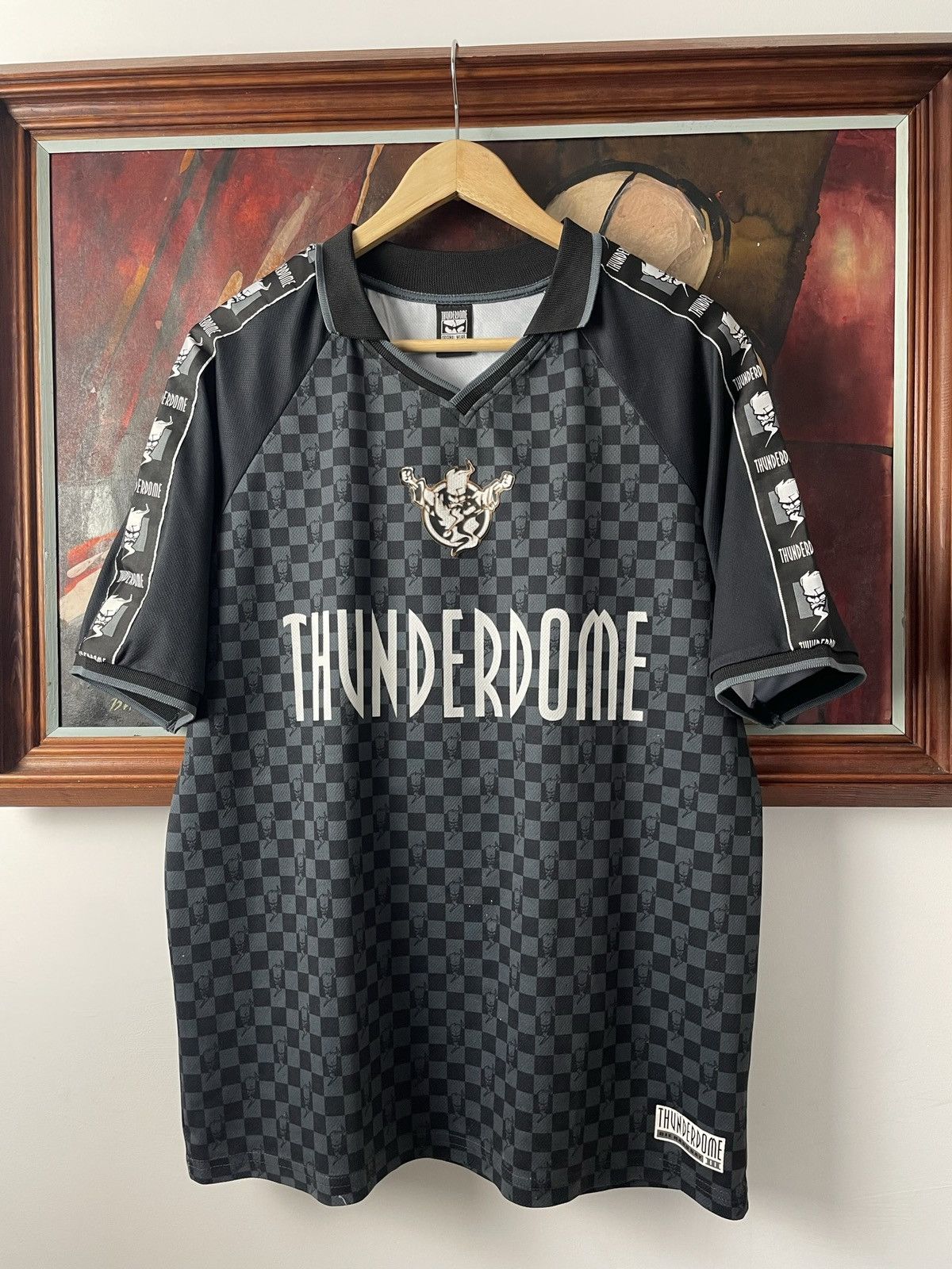 image of Band Tees x Jersey Thunderdome Wizard Amsterdam Gabber Band Tshirt Jersey in Black Gray (Size Mediu