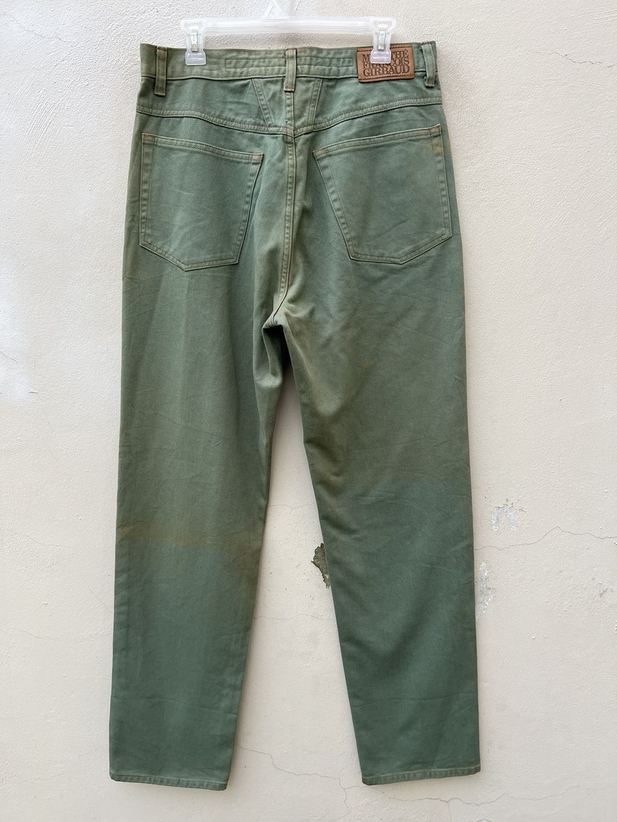 Marithe + Francois Girbaud Vintage 90s MFG Sun Fade Green Denim Baggy Jeans Size US 32 / EU 48 - 16 Thumbnail