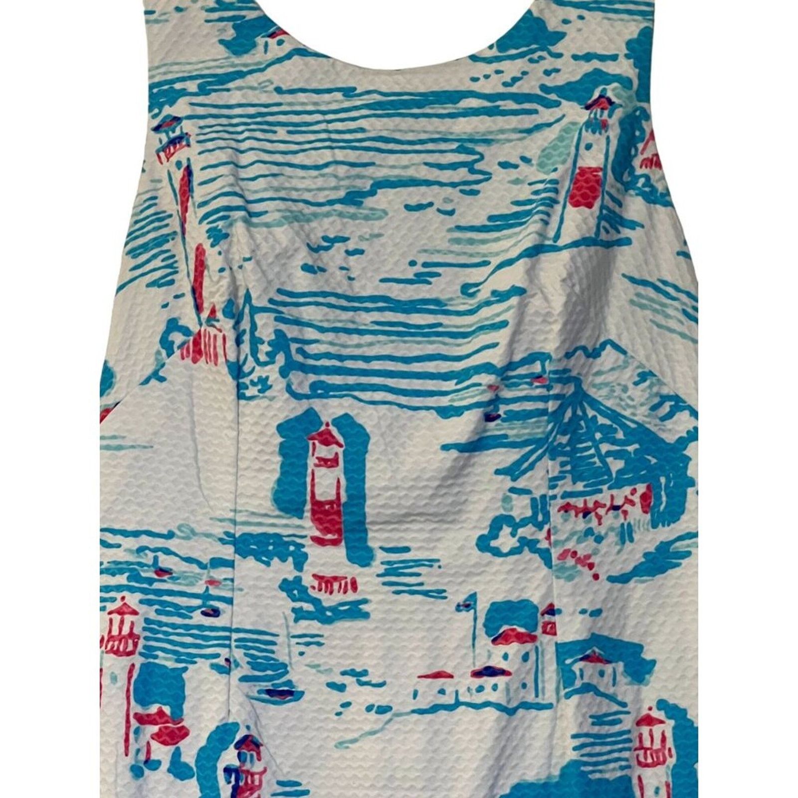 Lilly Pulitzer Lilly Pulitzer Delia Shift Dress Pique Knit Resort White 6 Size M / US 6-8 / IT 42-44 - 9 Thumbnail