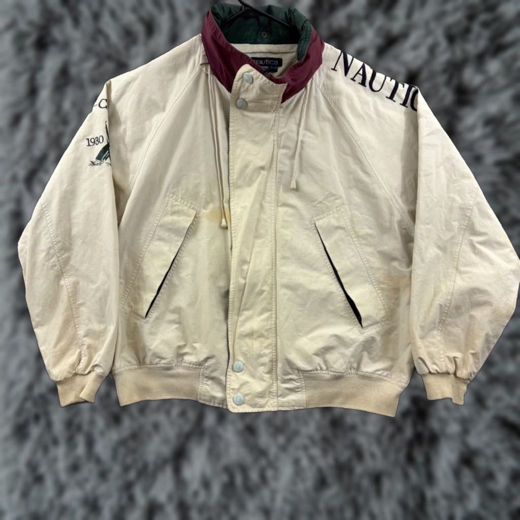 Nautica VINTAGE Nautica Jacket Mens XL 90s Challenge J-Class Sailing Hooded Zip Outdoor Windbreaker Size US XL / EU 56 / 4 - 1 Thumbnail