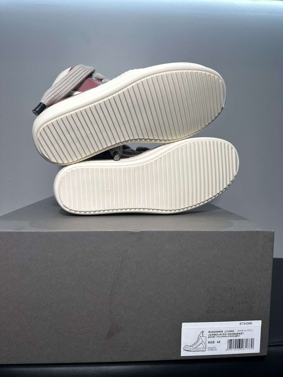 Rick Owens Rick Owens Thulian Pink Geobasket Jumbo Lace Sneaker Size US 9 / EU 42 - 6 Thumbnail