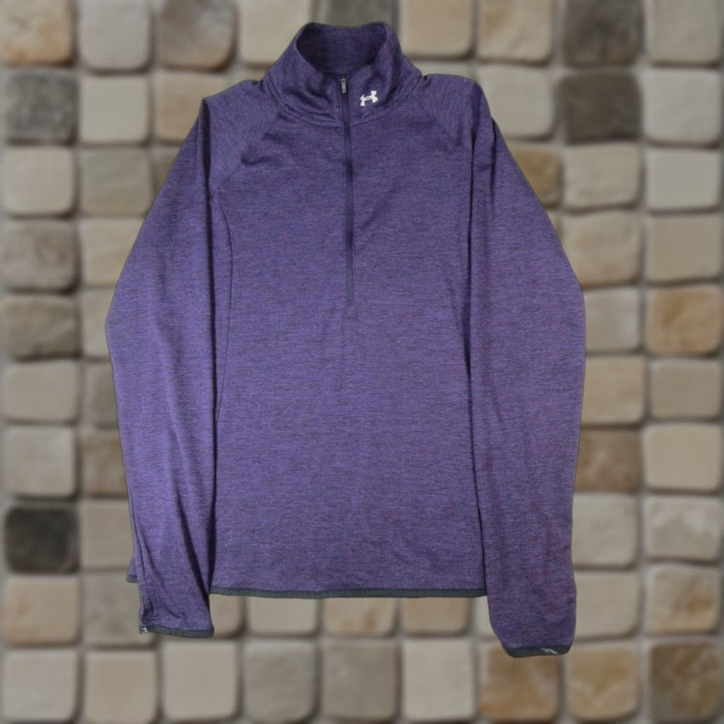 Under Armour Under Armour Running Sweater Womens Large Purple 1/4 Zip Mock Neck Activewear Pullover Size L / US 10 / IT 46 - 1 Thumbnail