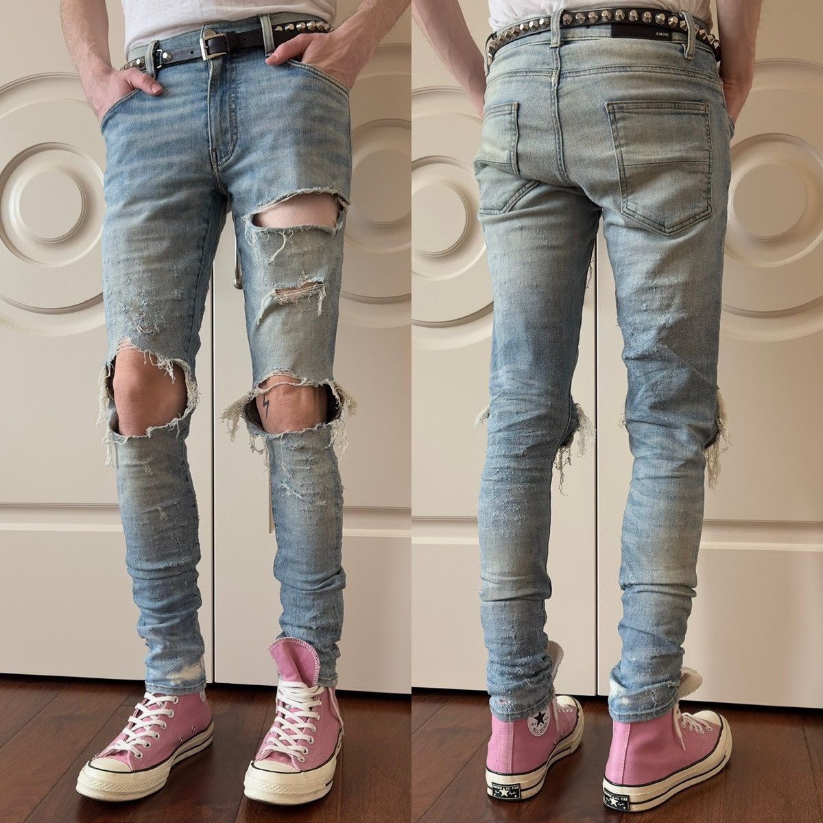 Amiri Thrasher Distressed Shotgun Jeans