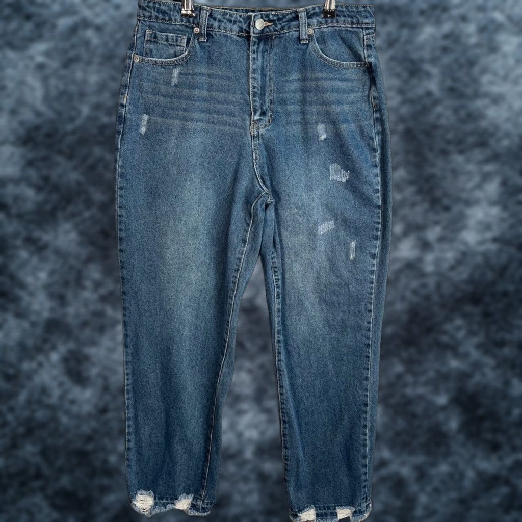 Vintage BP Womens Distressed Jeans Denim Straight Leg 31 Blue Mid-Rise Size 24" / US 00 / IT 34 - 1 Thumbnail