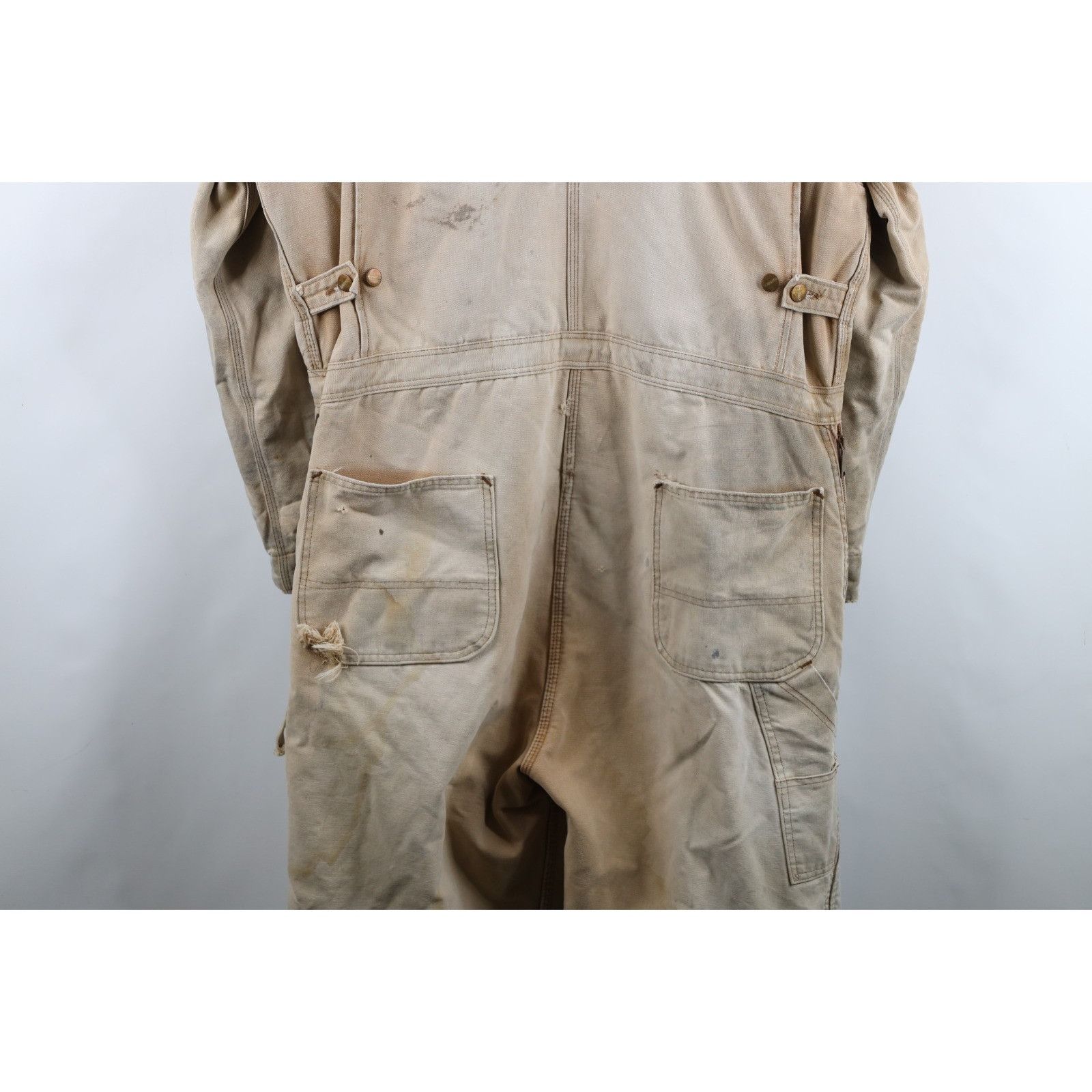 Carhartt Vintage 80s Carhartt Thrashed Quilted Canvas Coveralls Size US 40 / EU 56 - 23 Thumbnail