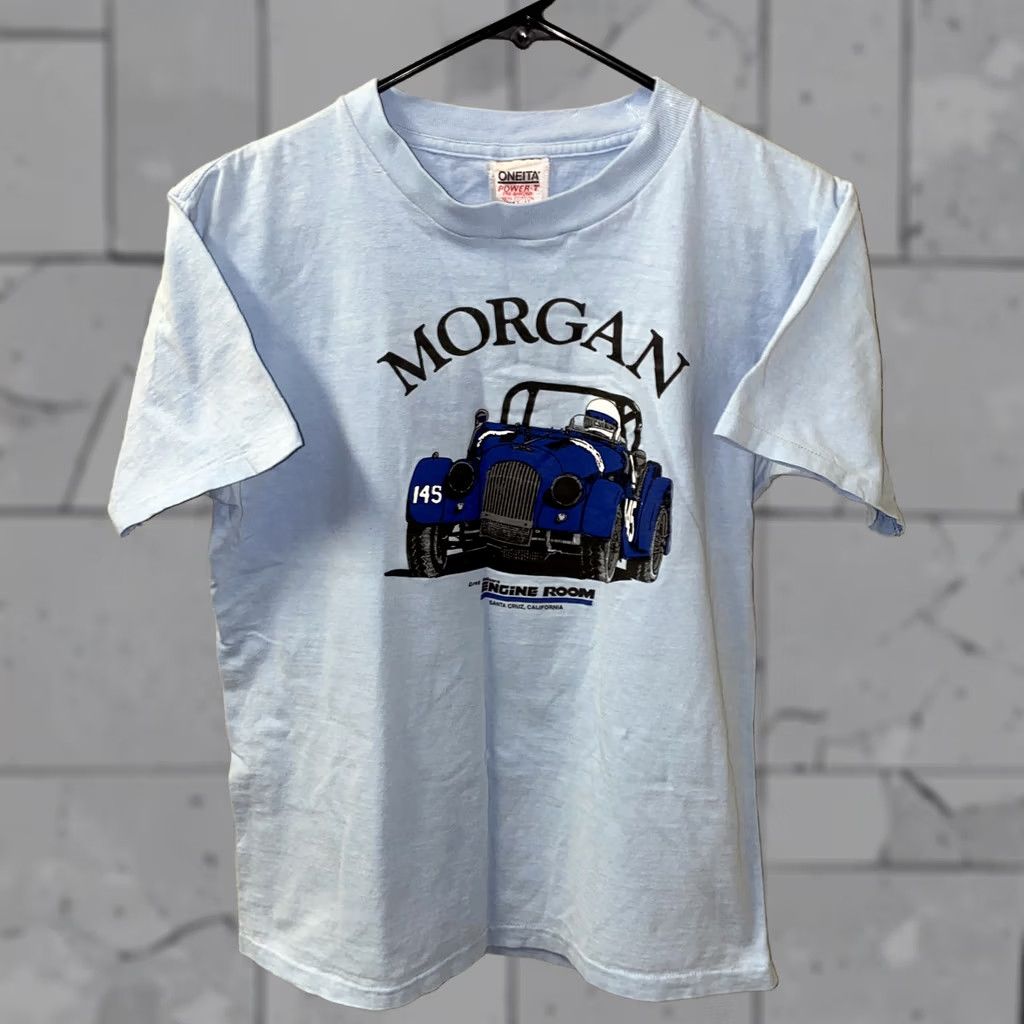 Vintage VINTAGE Oneita Power-T Mens Blue Short Sleeve Graphic T-Shirt L 20 In Armpit Shirt Mens Blue Graphic T-Shirt Size US L / EU 52-54 / 3 - 1 Thumbnail