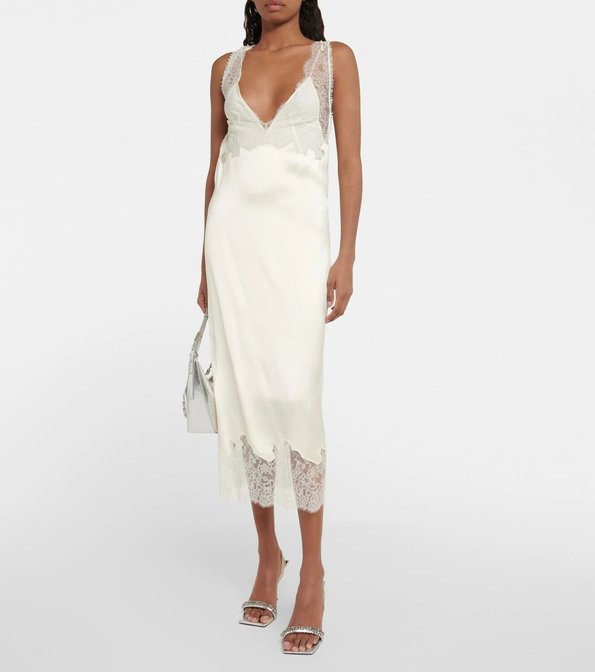 Givenchy o1y0925 Midi Dress in Ivory Size S / US 4 / IT 40 - 4 Thumbnail