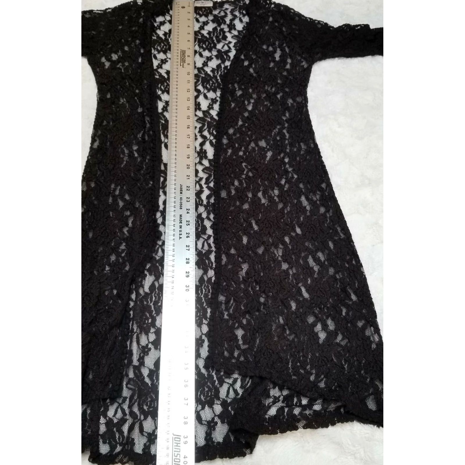 Vintage Free Kisses Maternity Womens Medium Black Lace Cardigan Open Front Casual Size M / US 6-8 / IT 42-44 - 6 Thumbnail