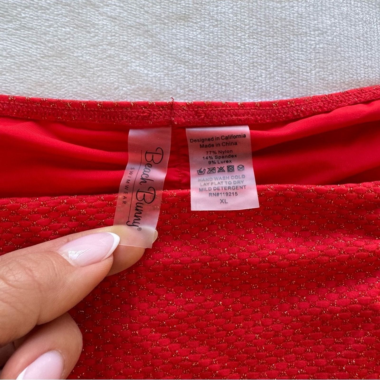 NBDN Nobrandedon NWT! Beach Bunny Red Shimmer Swim Bottom, Size XL Size XL / US 12-14 / IT 48-50 - 5 Thumbnail