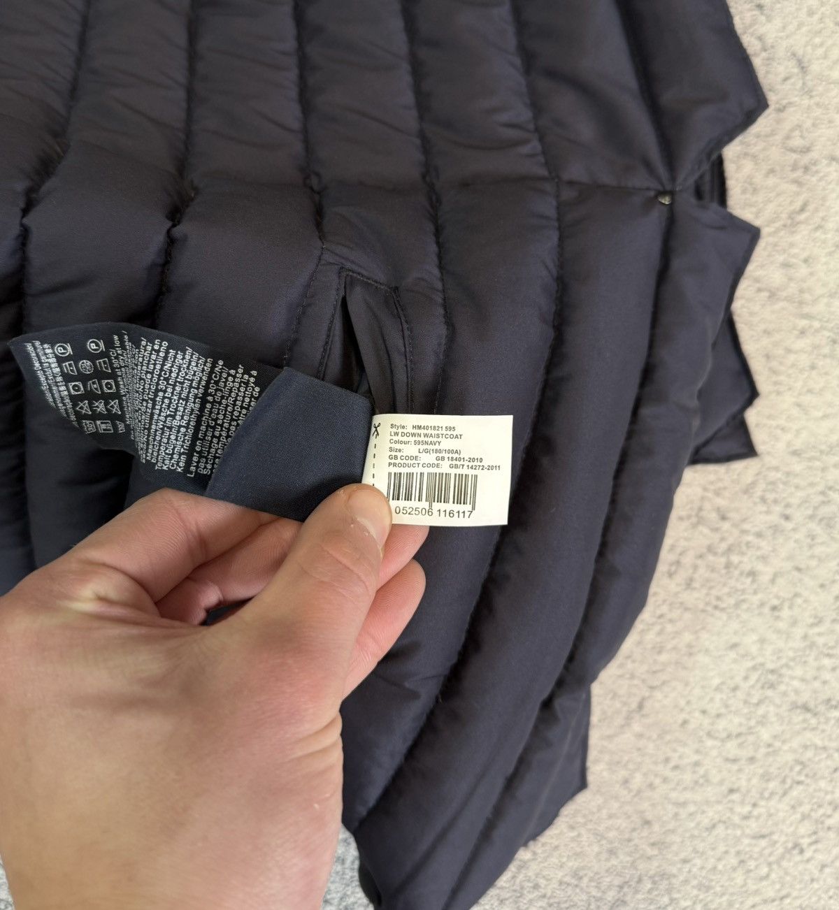 Hackett London Men Down Puffer Vest Navy L Down Waistcoat