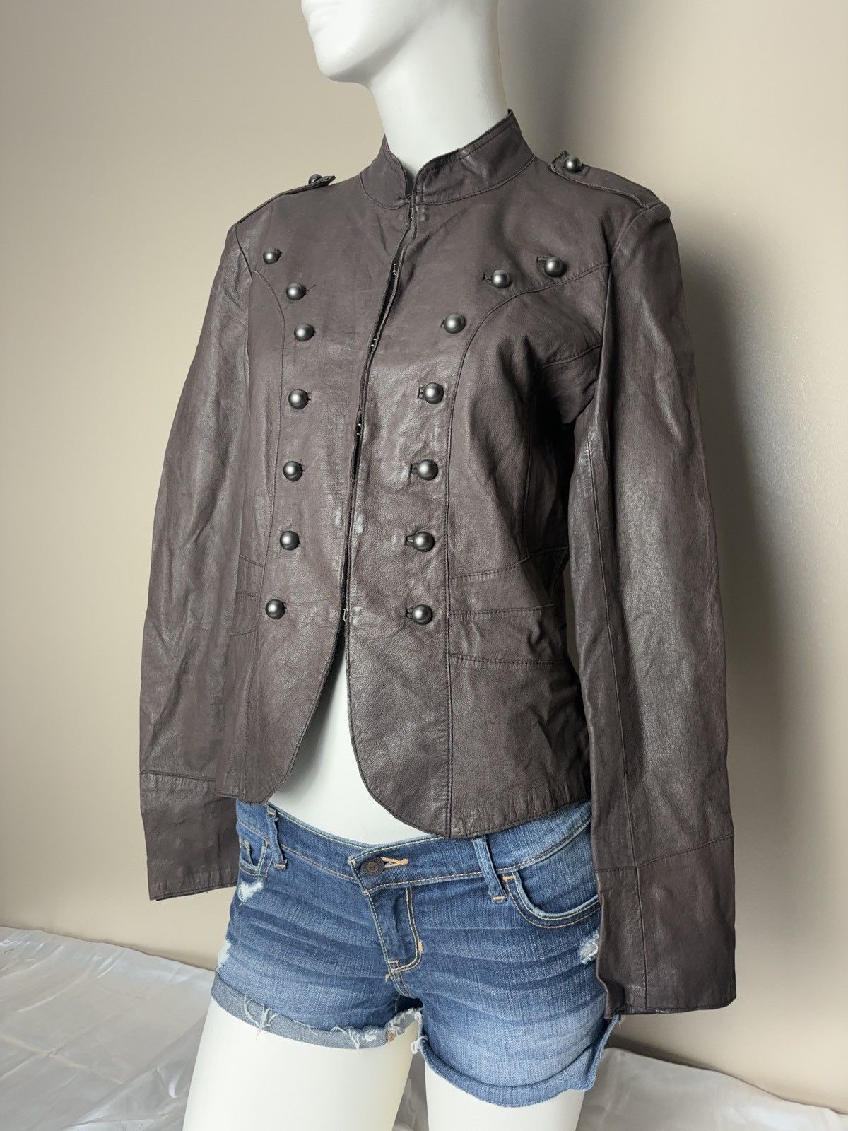 Genuine Leather Vintage Gussar Victorian Style Military Cropped Javjey Size XL / US 12-14 / IT 48-50 - 1 Thumbnail