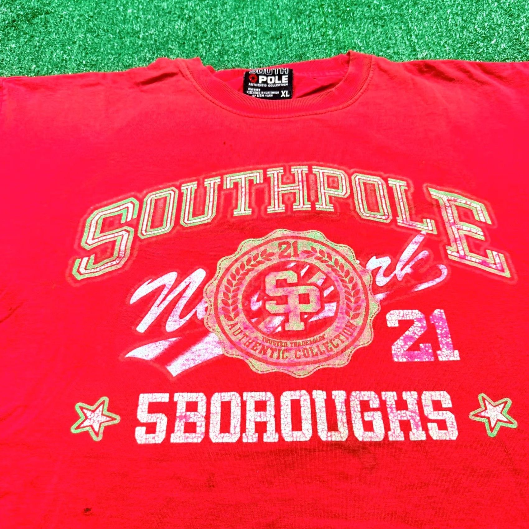 Southpole VINTAGE Southpole T-Shirt Mens XL Red Short Sleeve Crew Neck Graphic Print Distress All Seasons Hip Hop 2000s Size US XL / EU 56 / 4 - 5 Thumbnail
