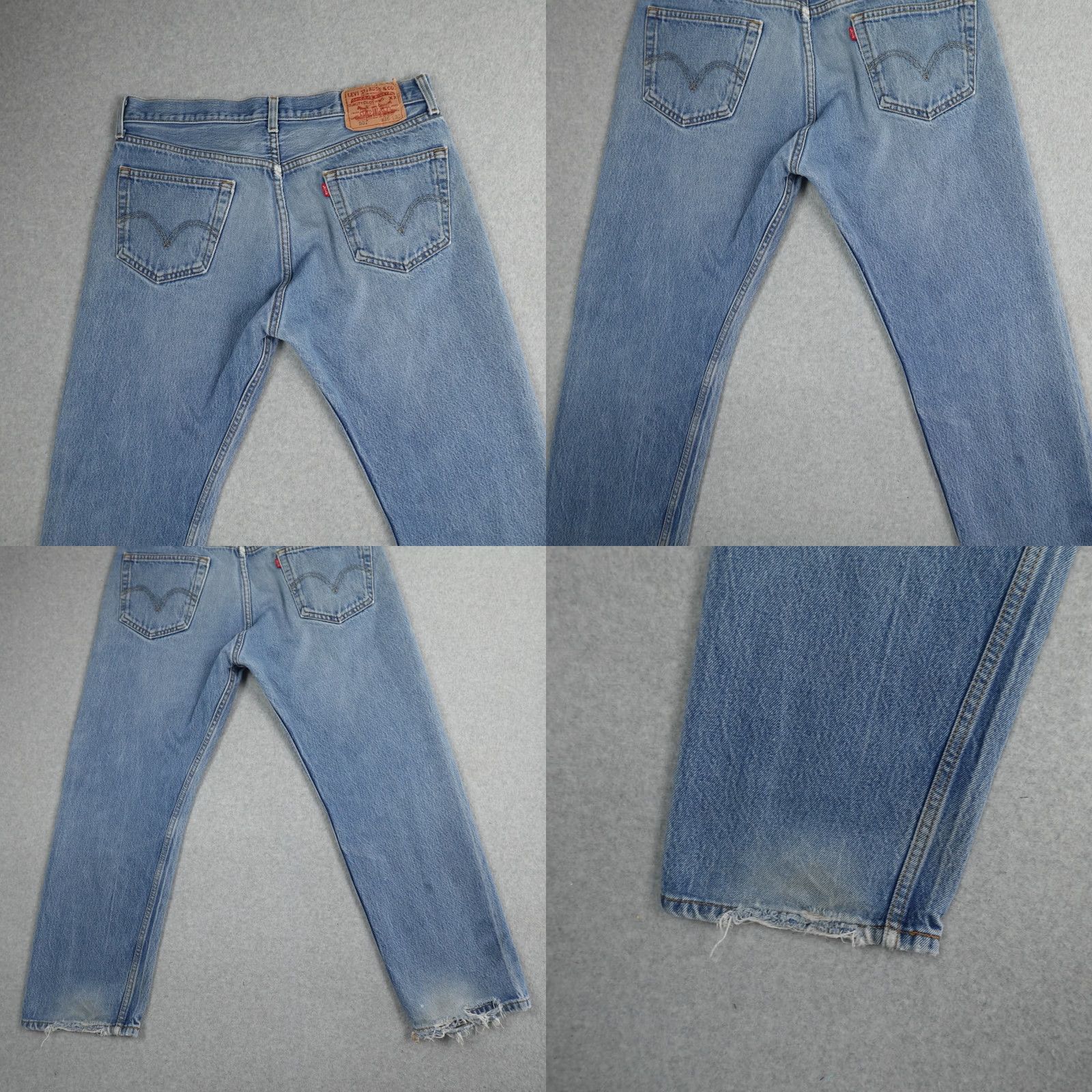 Levi's Levi's 501 Jeans Mens 36 (36X26) Light Blue Straight Vintage Denim Cotton 5-Pocket 501 Series Regular Rise Mid Jeans Mens Size US 36 / EU 52 - 10 Thumbnail