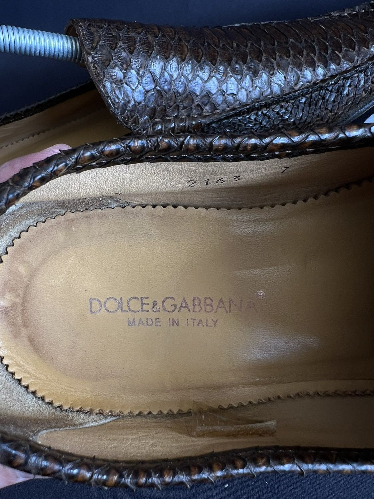 Dolce & Gabbana Dolce & Gabbana Men's Shoes Snake Skin Brown Size US 7 Size US 7 / EU 40 - 10 Thumbnail