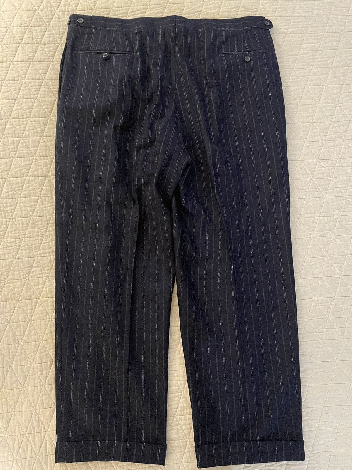 Polo Ralph Lauren × Vintage Virgin Wool and Cashmere Flannel Stripe Suit Size 46R - 13 Thumbnail
