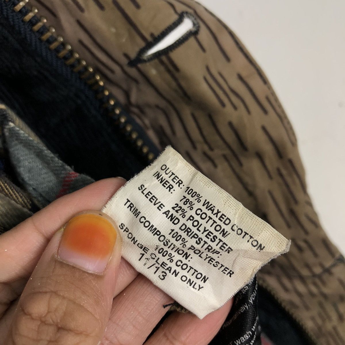 Barbour 📌Vintage Wax Jacket Barbour England Oilskin Blanket Tartan Size US M / EU 48-50 / 2 - 24 Thumbnail