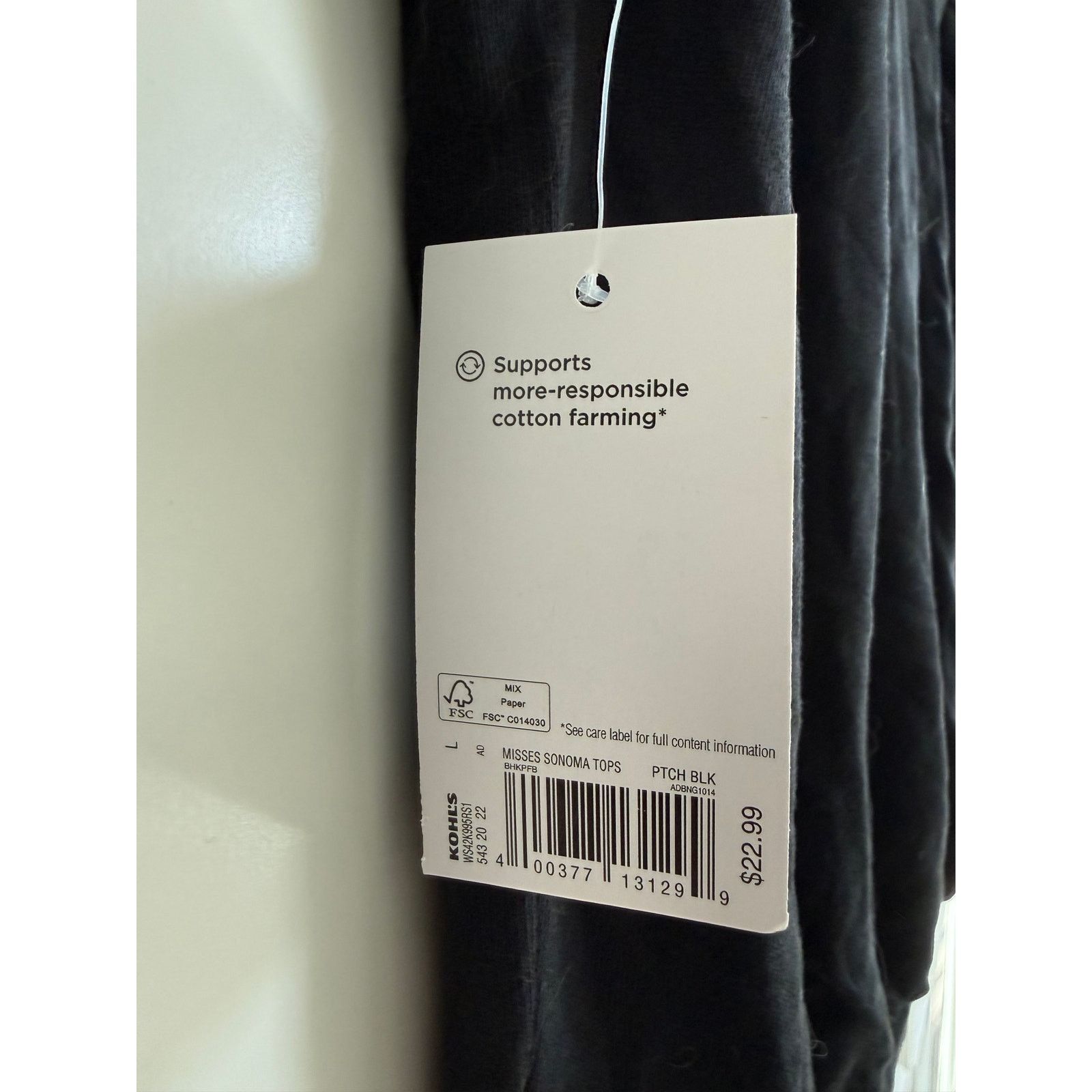 Sonoma Sonoma Black Dolman Sleeve Crop Relaxed Shirt Women L - D010 Size L / US 10 / IT 46 - 5 Thumbnail