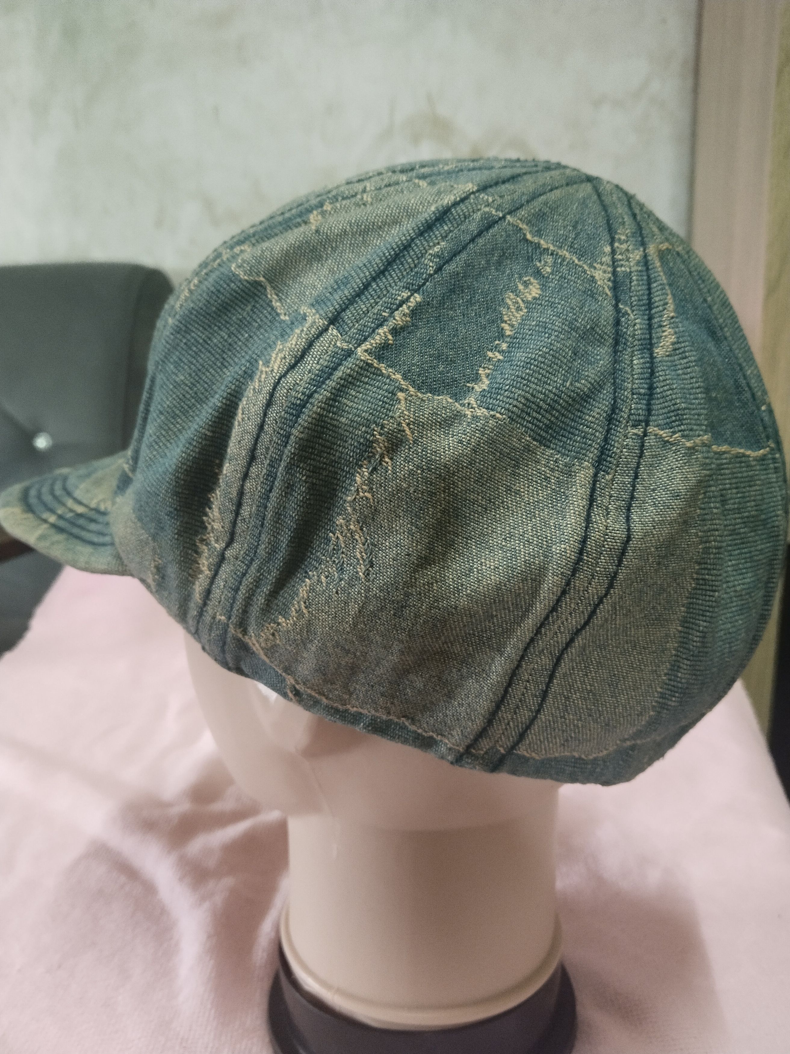Japanese Brand VINTAGE JAPAN BRAND DENIM PATCHWORK NEWBOY HAT Size ONE SIZE - 3 Thumbnail