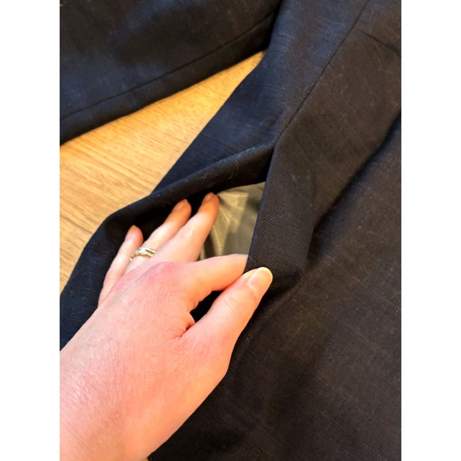 J.Crew J. Crew Blazer Women’s Aubrey Line Blend Ottoman Navy Blue Size 6 Regular Linen Blend, Basic Jacket, Navy, 6 Size M / US 6-8 / IT 42-44 - 3 Thumbnail