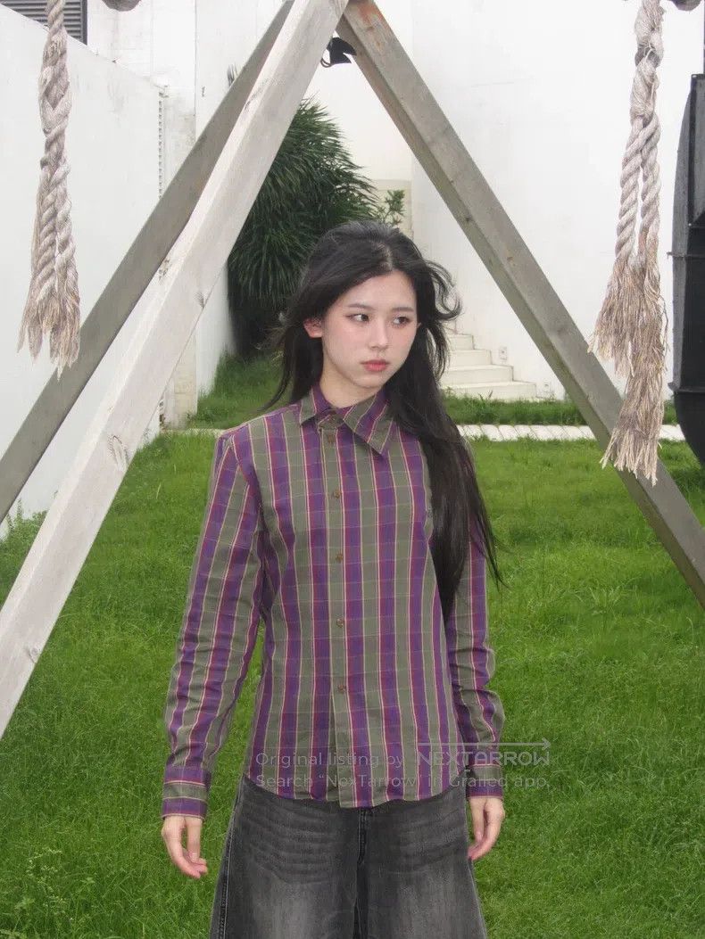 Vivienne Westwood Vivienne Westwood Plaid Shirt, Purple Green Plaid, Pure Co Size M / US 6-8 / IT 42-44 - 1 Thumbnail